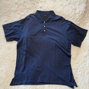 Alan Flusser Golf Silver Collection, Mens XL, Blue Short Sleeve Polo Shirt EUC